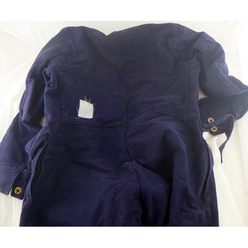 2 - Royal Navy working dress coveralls, c1940s, label washed out; two pairs of little used Royal Navy OR... 