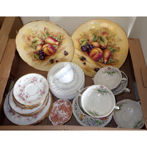 24 - Three boxes of misc ceramics to include Aynsley, Royal Albert, Royal Doulton Rochelle table ware etc... 