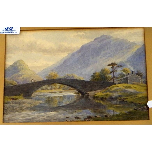 39 - M.B Bigland signed watercolour of Grange bridge Borrowdale  37 x 27cm inc frame
