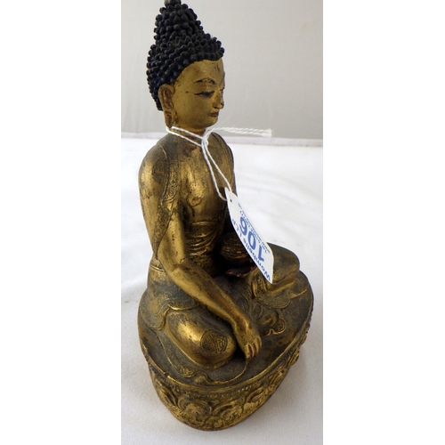 106 - A Buddha, gilt bronze, 17cm tall