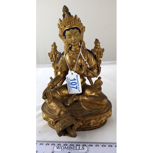 107 - A Siamese Buddha, bronze, 21cm.