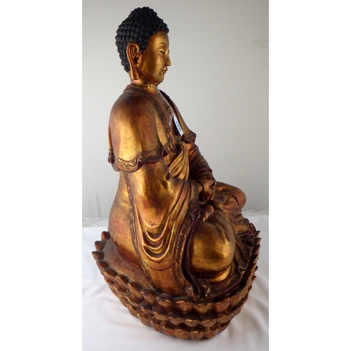 108 - A Buddha, carved gilt wood, 59cm tall.