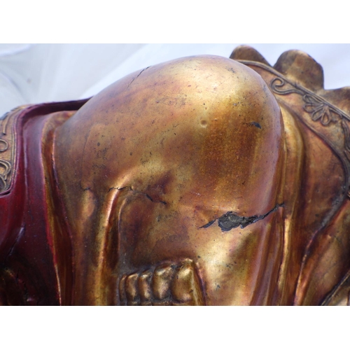 108 - A Buddha, carved gilt wood, 59cm tall.