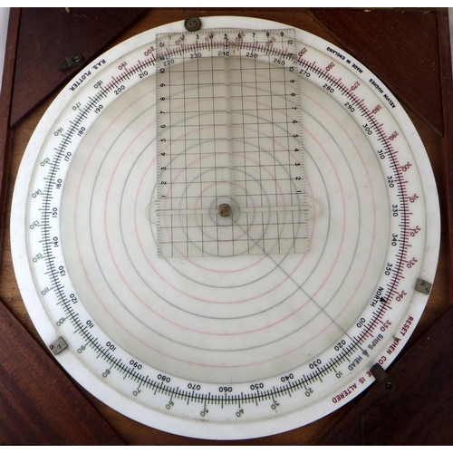 162 - A Kelvin Hughes R.A.S. Plotter, plastic in a hardwood case, together with a compass.