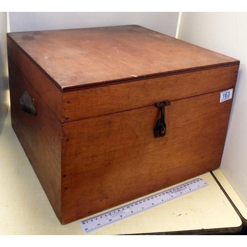 163 - A gimballed marine compass in a wooden case.