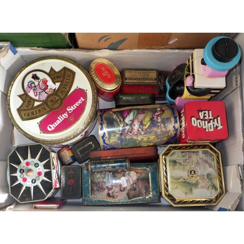 48 - Three boxes of vintage advertising tins etc (3)