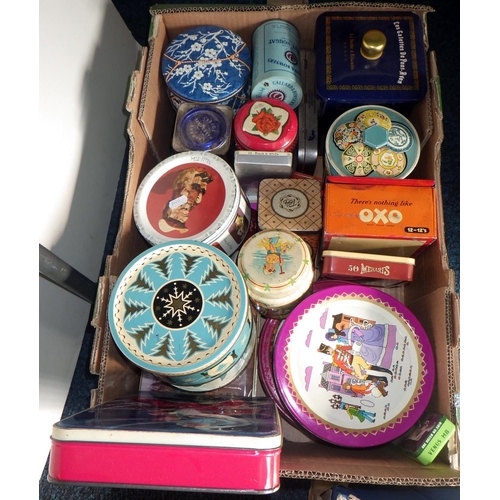 48 - Three boxes of vintage advertising tins etc (3)