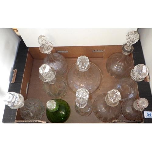 54 - Ten various decanters, some a/f
