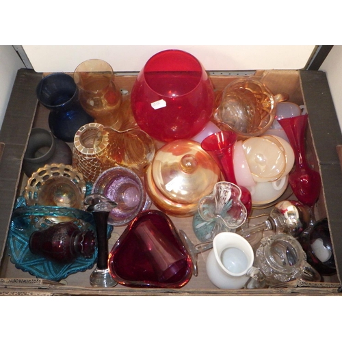 56 - Glasswares incl coloured and Carnival Glass. (2)  a/f