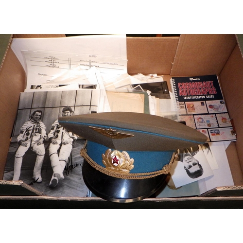 194 - Soviet Russian era Cosmonaut interest ephemera and pictures etc, including signed photographs.