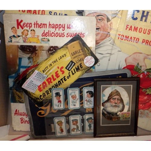 197 - Vintage advertising print incl point of sales stands, Huntley and Palmer etc.