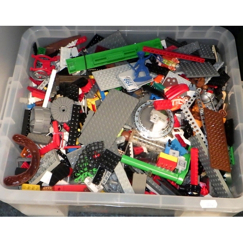 203 - A qty of Lego building bricks; a group of toy 