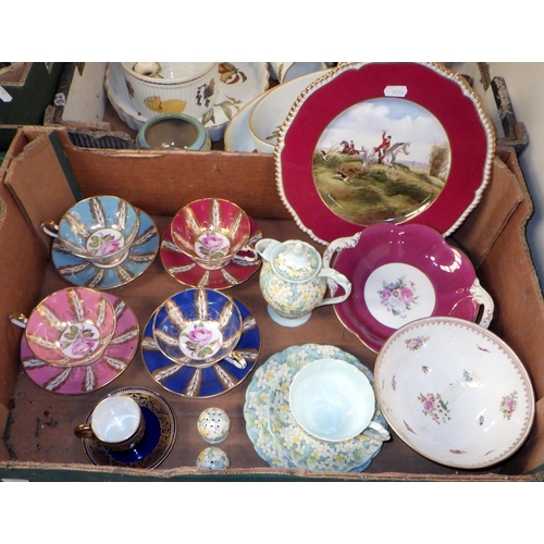 212 - Paragon cabinet tea cups and saucers, other Paragon teaware; figurines incl Coalport; Worcester Eves... 