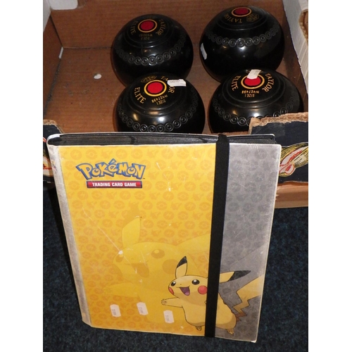 225 - Four Taylor Elite composite bowls; an album of Pokemon trading cards.