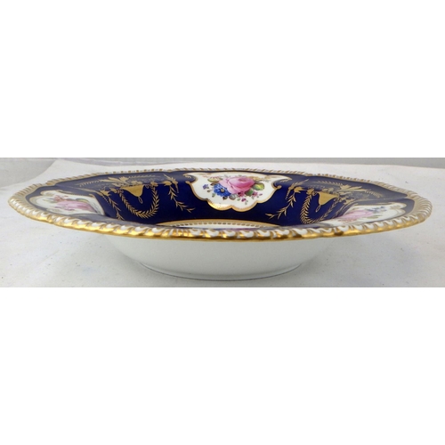 230 - A Royal Crown Derby flower painted cabinet dish, 26cm diameter.