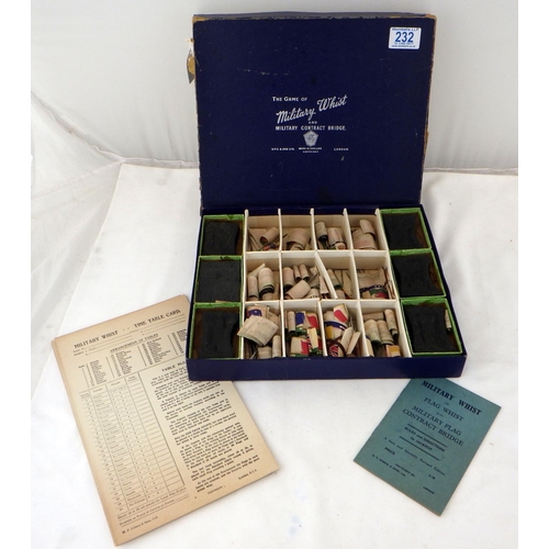 232 - The Game Of Military Whist by H P Gibson & Sons Ltd, London, boxed all parts may not be present