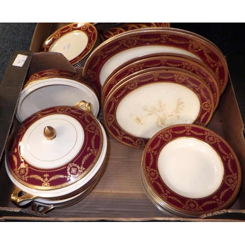 254 - A large qty of Alfred Meakin dinner ware together with misc ceramics, glass and Tartan treen (3)