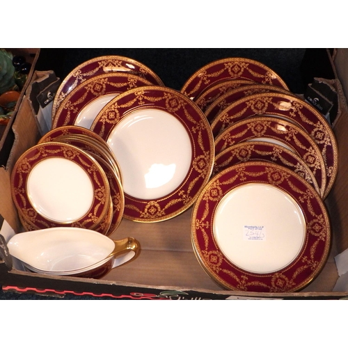 254 - A large qty of Alfred Meakin dinner ware together with misc ceramics, glass and Tartan treen (3)