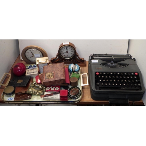 256 - An Empire Autocrat typewriter together with a tray lot of misc collectables (2)