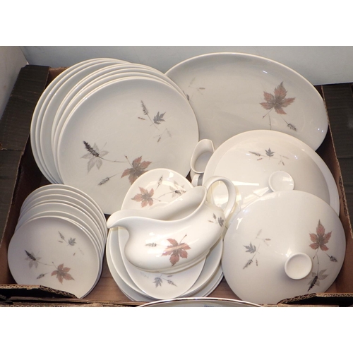 258 - A qty of Paragon Elegance tea ware together with a qty of Royal Doulton Tumbling Leaves table ware (... 