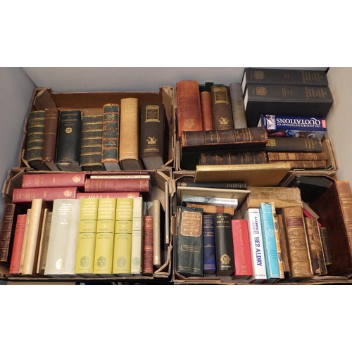 266 - Four boxes of misc books to inc various Dictionary's, History, Heraldry etc (4)