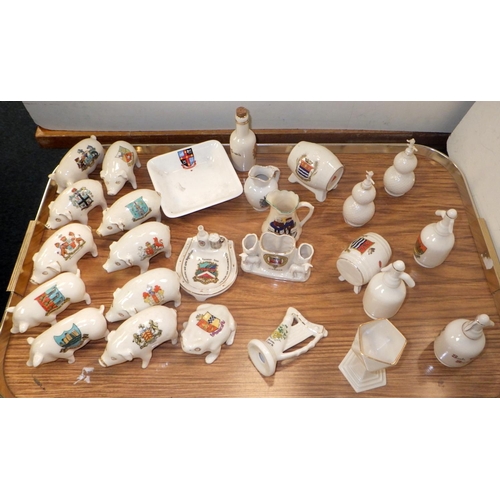 271 - Crested china souvenir miniatures, incl Grafton, Willow Art and Goss approx 50