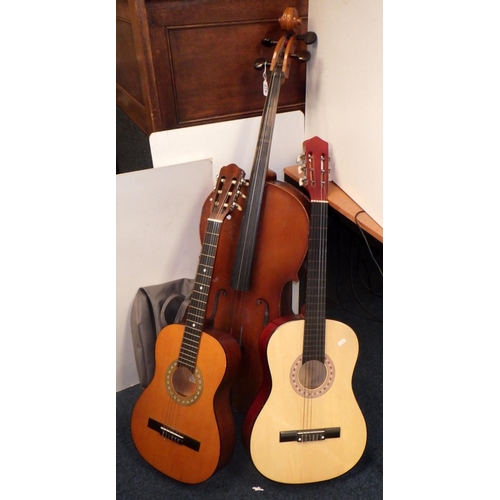 276 - Two acoustic guitars and a double bass af (3)