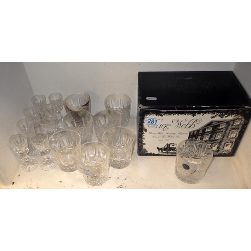 281 - A group of Waterford Crystal drinking glasses together with 6 Thomas Webb tumblers (qty)