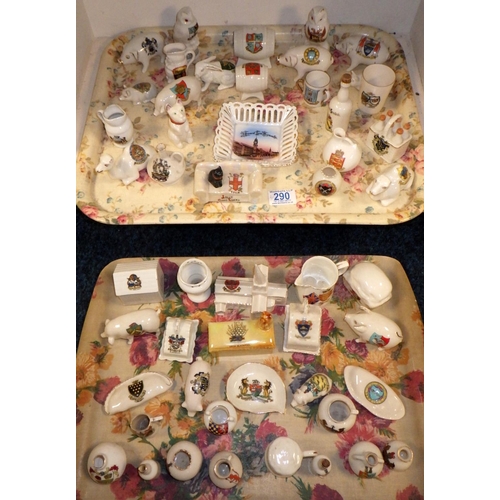 290 - Crested china souvenir miniatures, incl Grafton, Willow Art and Goss approx 50