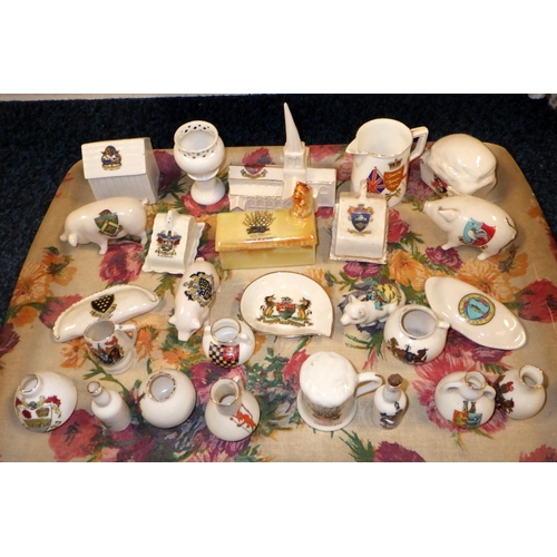 290 - Crested china souvenir miniatures, incl Grafton, Willow Art and Goss approx 50