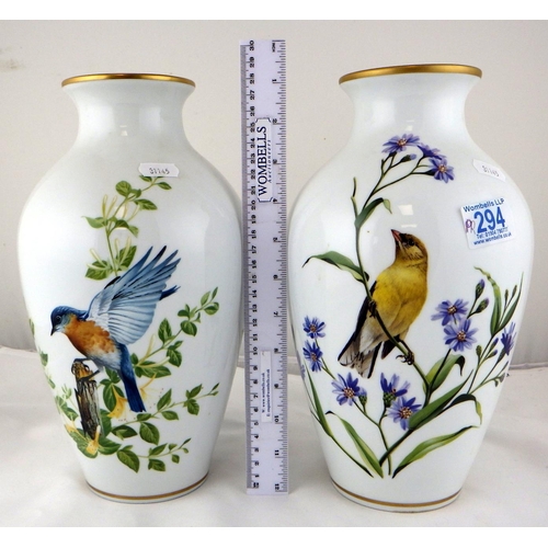 294 - A pair of large RSPB A J Rudisill vases