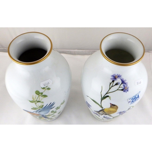 294 - A pair of large RSPB A J Rudisill vases