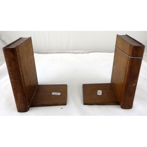 315 - A pair of Yorkshire rose oak book ends