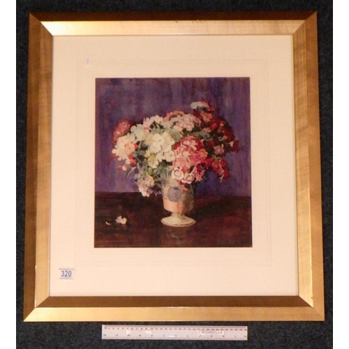 320 - Herbert Davis Richter (1874-1955) watercolour Still life in a vase 69 x 64cm inc frame