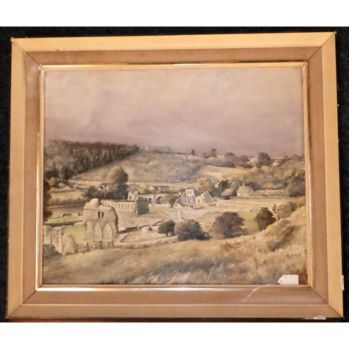 322 - John Rootes - Ruins landscape oil on canvas, signed, 73 x 63cm inc frame together with 