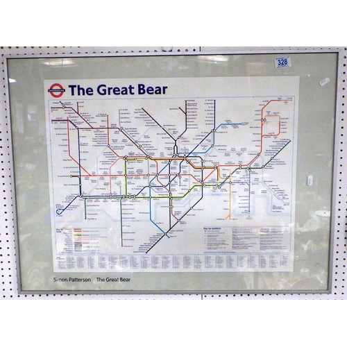 328 - The Great Bear - Underground Simon Patterson  - Framed Print