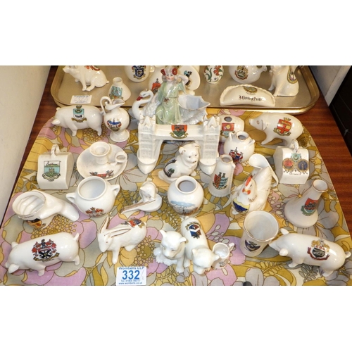 332 - Crested china souvenir miniatures, incl Grafton, Willow Art and Goss approx 50 (2)