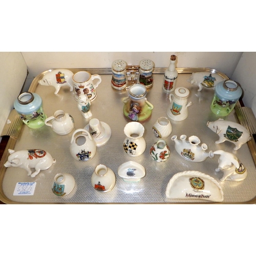 332 - Crested china souvenir miniatures, incl Grafton, Willow Art and Goss approx 50 (2)