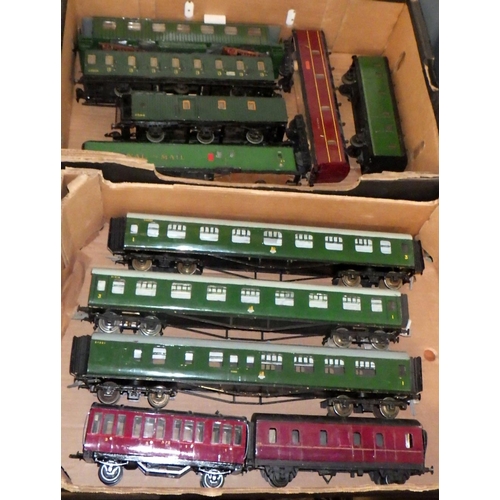 334 - Two boxes of 00 gauge model railway carriages (2)