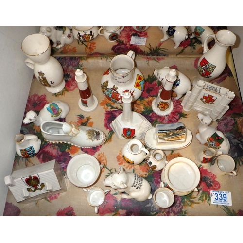 339 - Crested china souvenir miniatures, incl Grafton, Willow Art and Goss approx 50 (2)