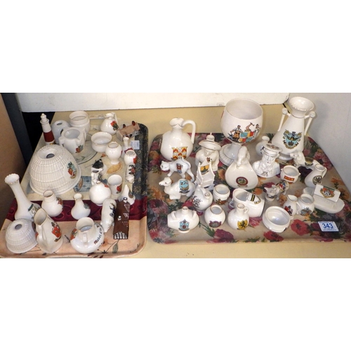 343 - Crested china souvenir miniatures, incl Grafton, Willow Art and Goss approx 50 (2)