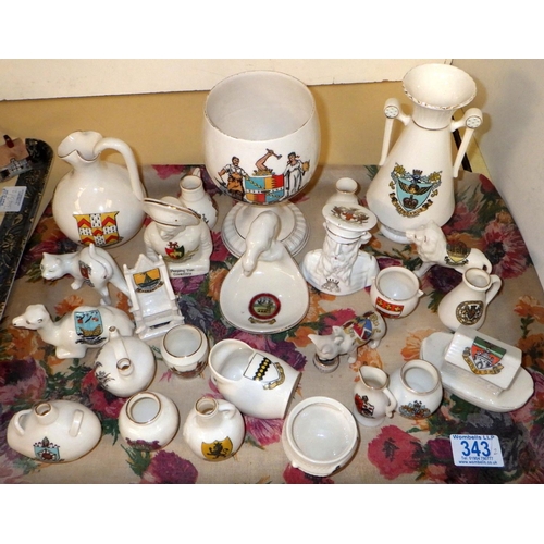 343 - Crested china souvenir miniatures, incl Grafton, Willow Art and Goss approx 50 (2)