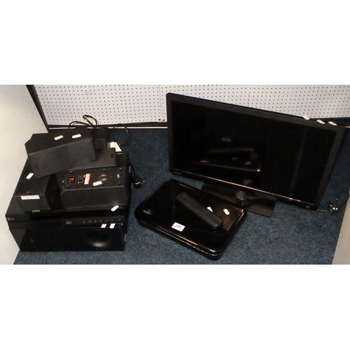 346 - Toshiba tv, LG blue & speakers ray, freesat