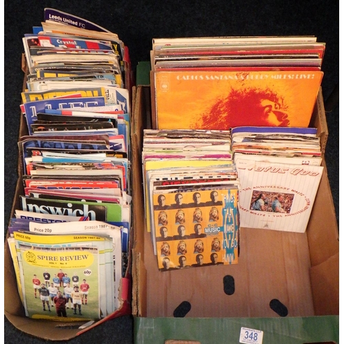 348 - Pop Lps & singles together with misc football programmes (2)