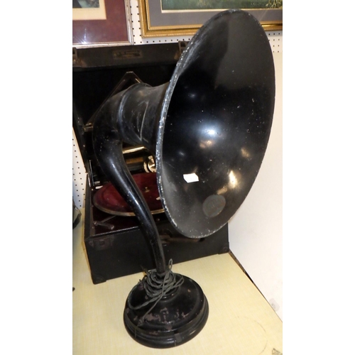 353 - Four various wind-up gramophones together with a Ultra horn speaker (5)