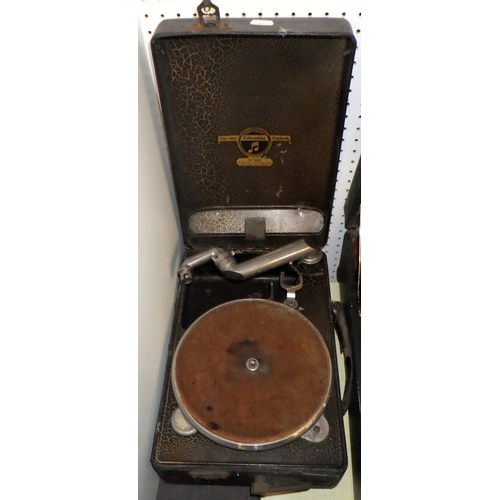 353 - Four various wind-up gramophones together with a Ultra horn speaker (5)