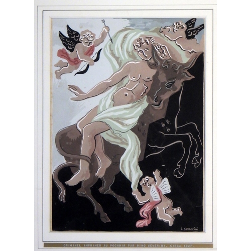 364 - Gino Severini (Italian 1883 - 1966): The Rape of Europa a pochoir stencil print on paper, c1927.  22... 