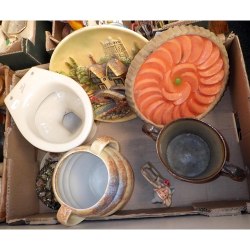 358 - Four boxes of various ceramics to include stoneware bottles, etc AF (4)