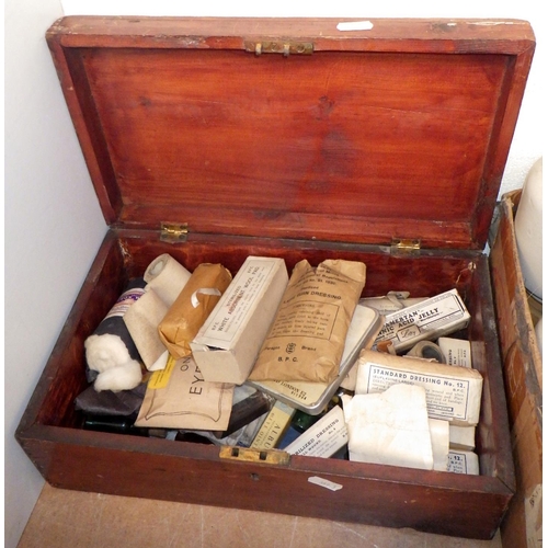 359 - A qty of surgical tools, vintage bandages etc (3)