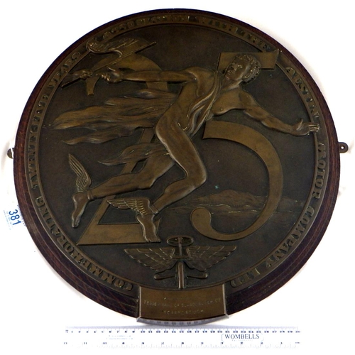 381 - An Austin Motor Company 'TWENTY-FIVE YEARS ASSOCIATION' Commemorative bronze plaque, presented to Te... 